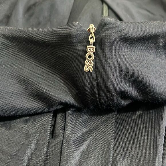 BOSS Hugo Boss Exandria V-neck Faux Wrap Midi Dress Navy  long sleeve $348 - Picture 10 of 10